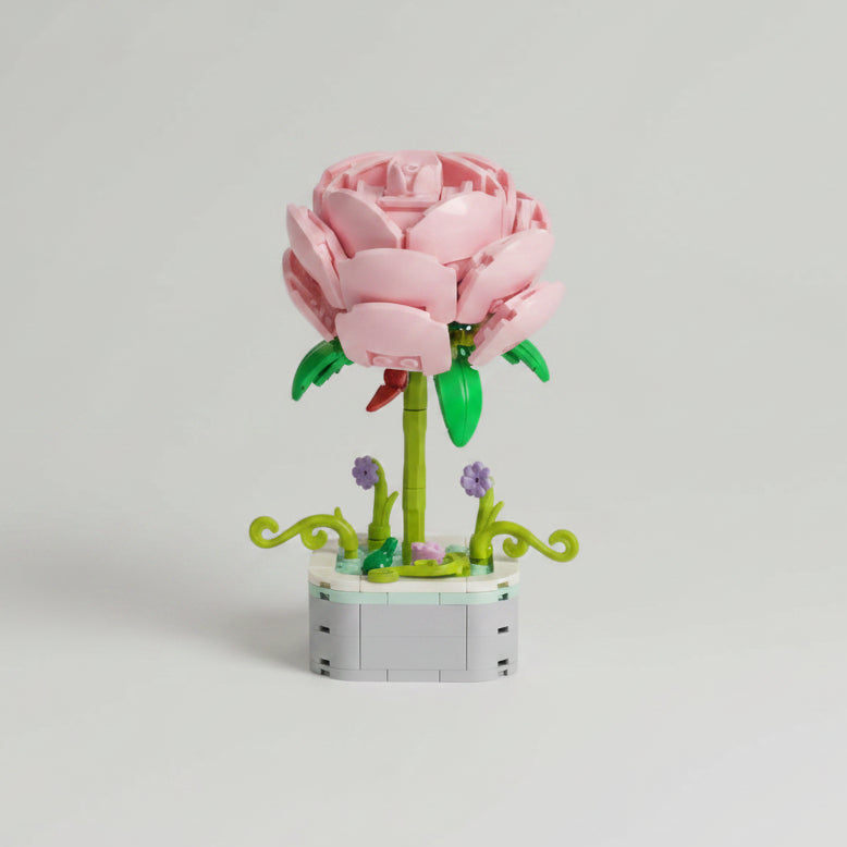 Pink Rose Flower Building Set