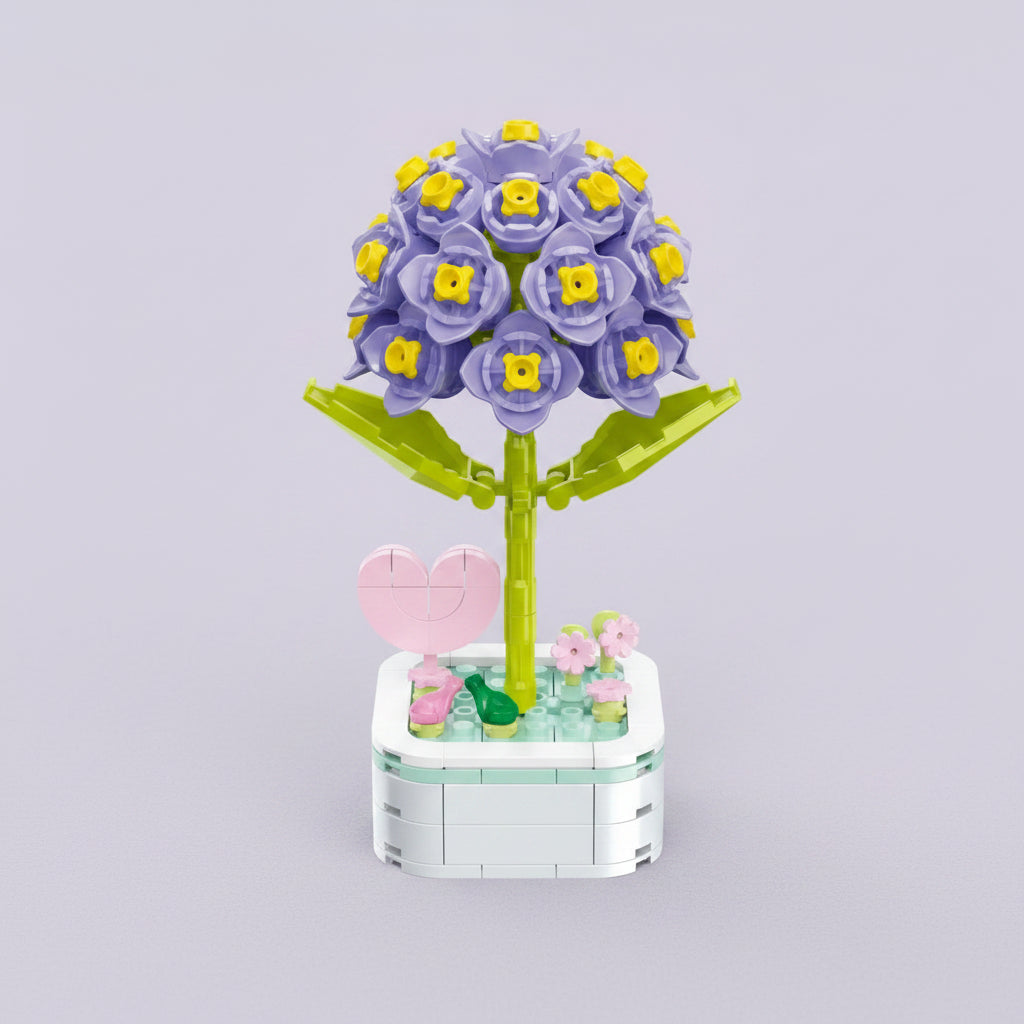 Purple Hyacinth Flower Building Block Set