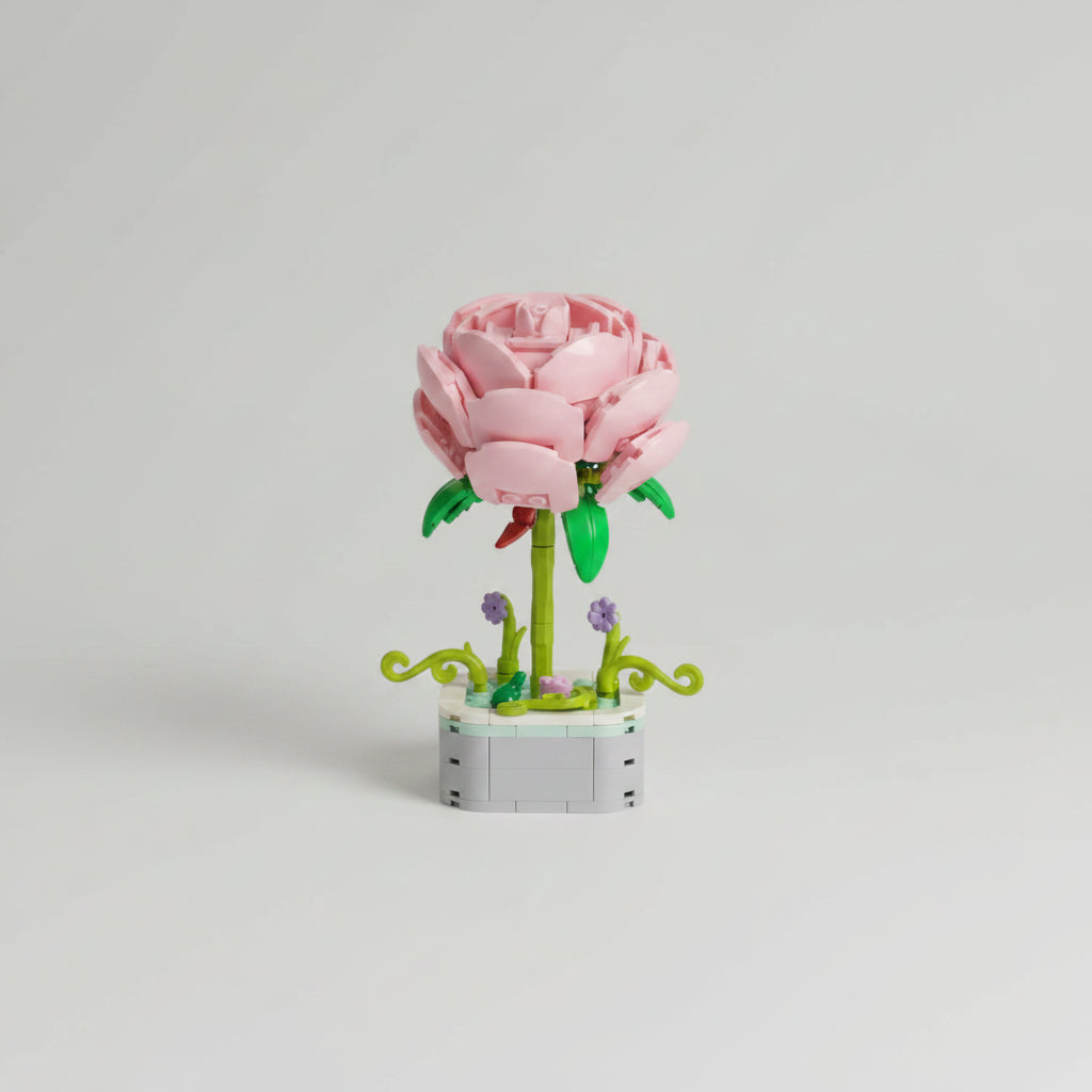 Pink Rose Flower Building Set