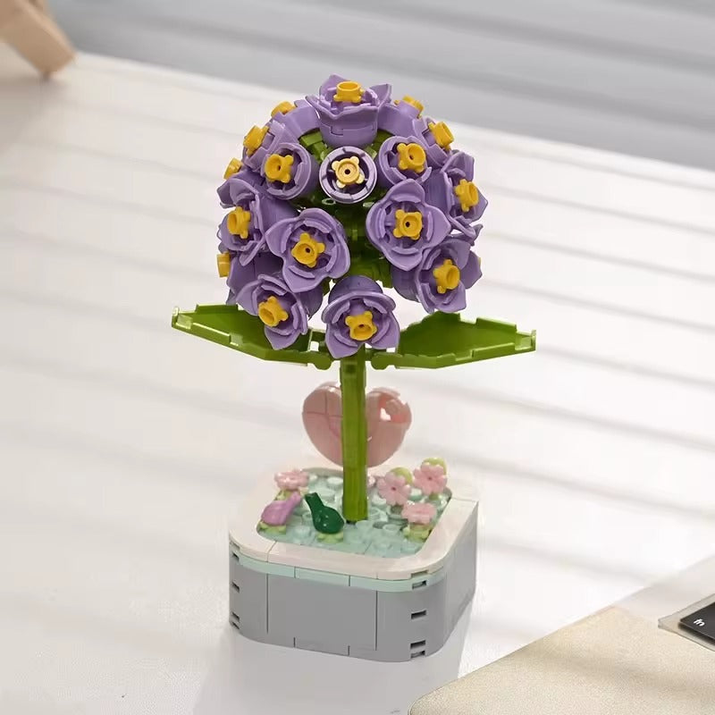 Purple Hyacinth Flower Building Block Set